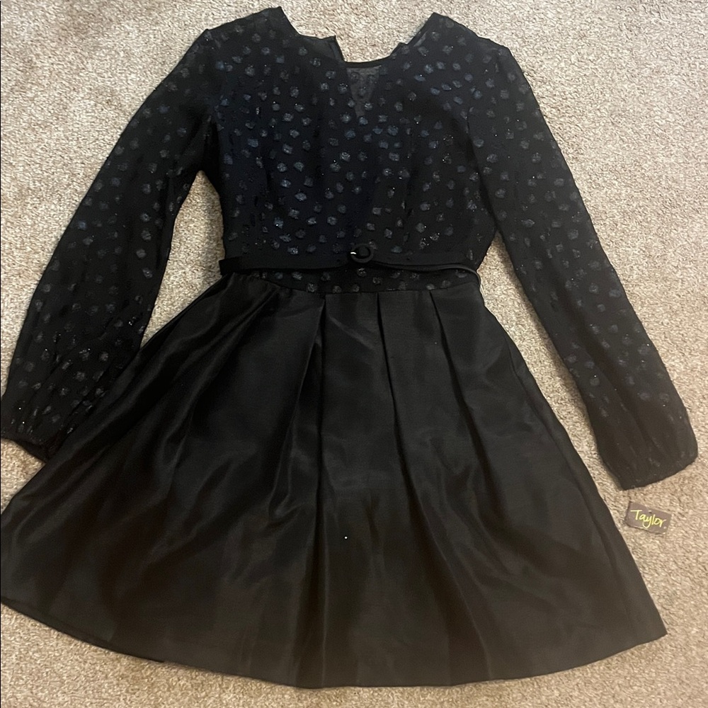 Taylor Black Long Sleeve Dress
